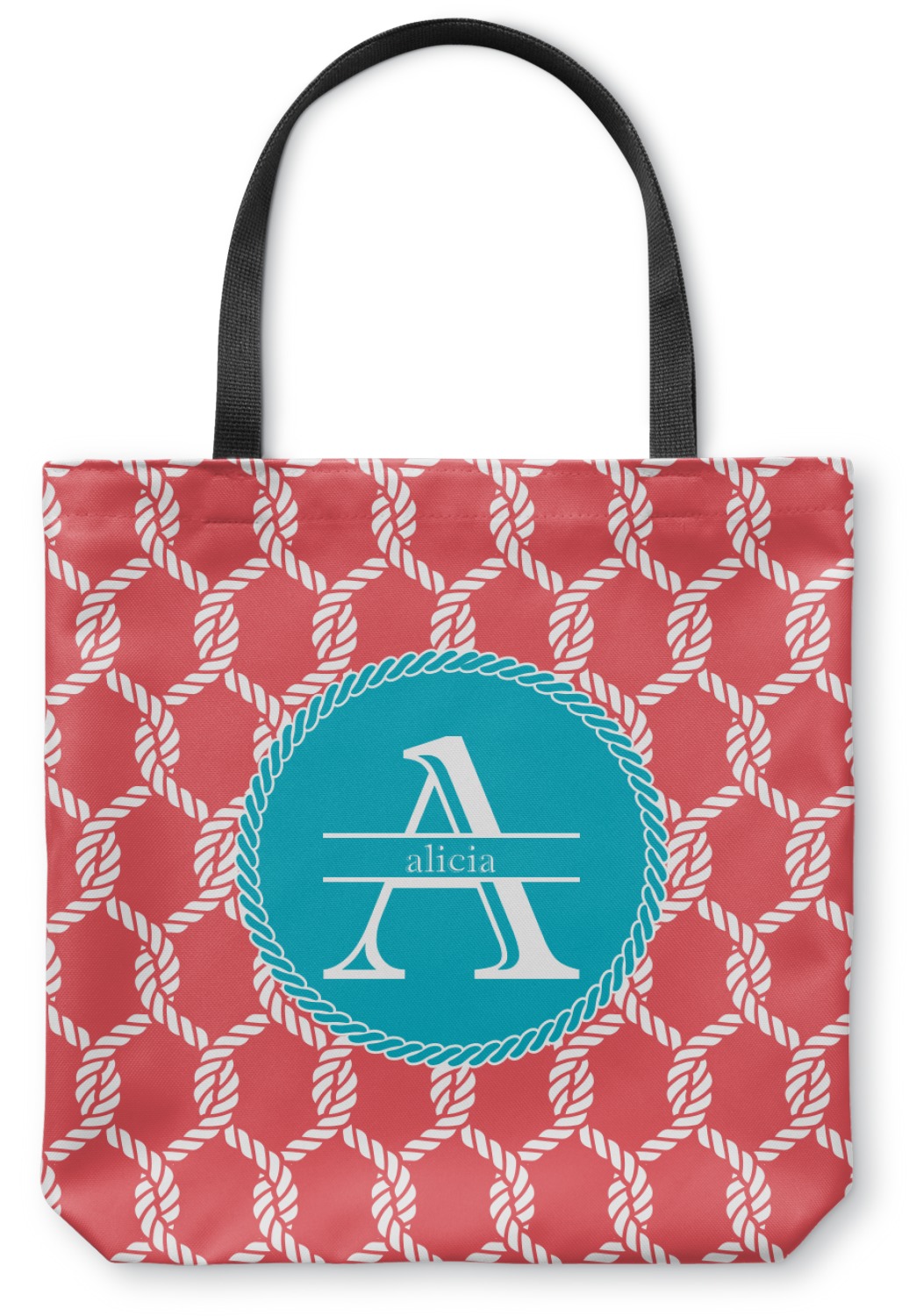 Linked Rope Canvas Tote Bag - Small - 13&quot;x13&quot; (Personalized) - YouCustomizeIt