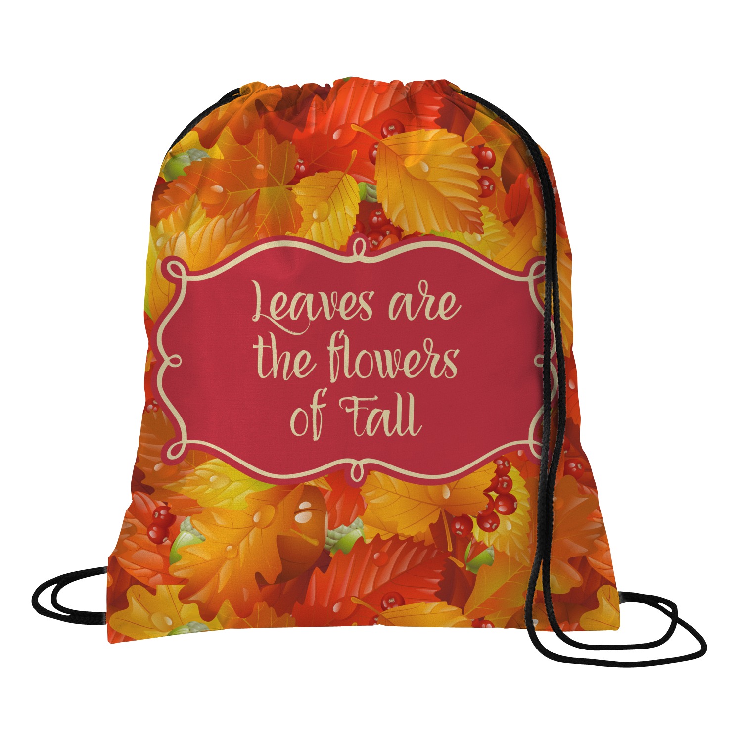 Fall Leaves Drawstring Backpack - Medium - YouCustomizeIt