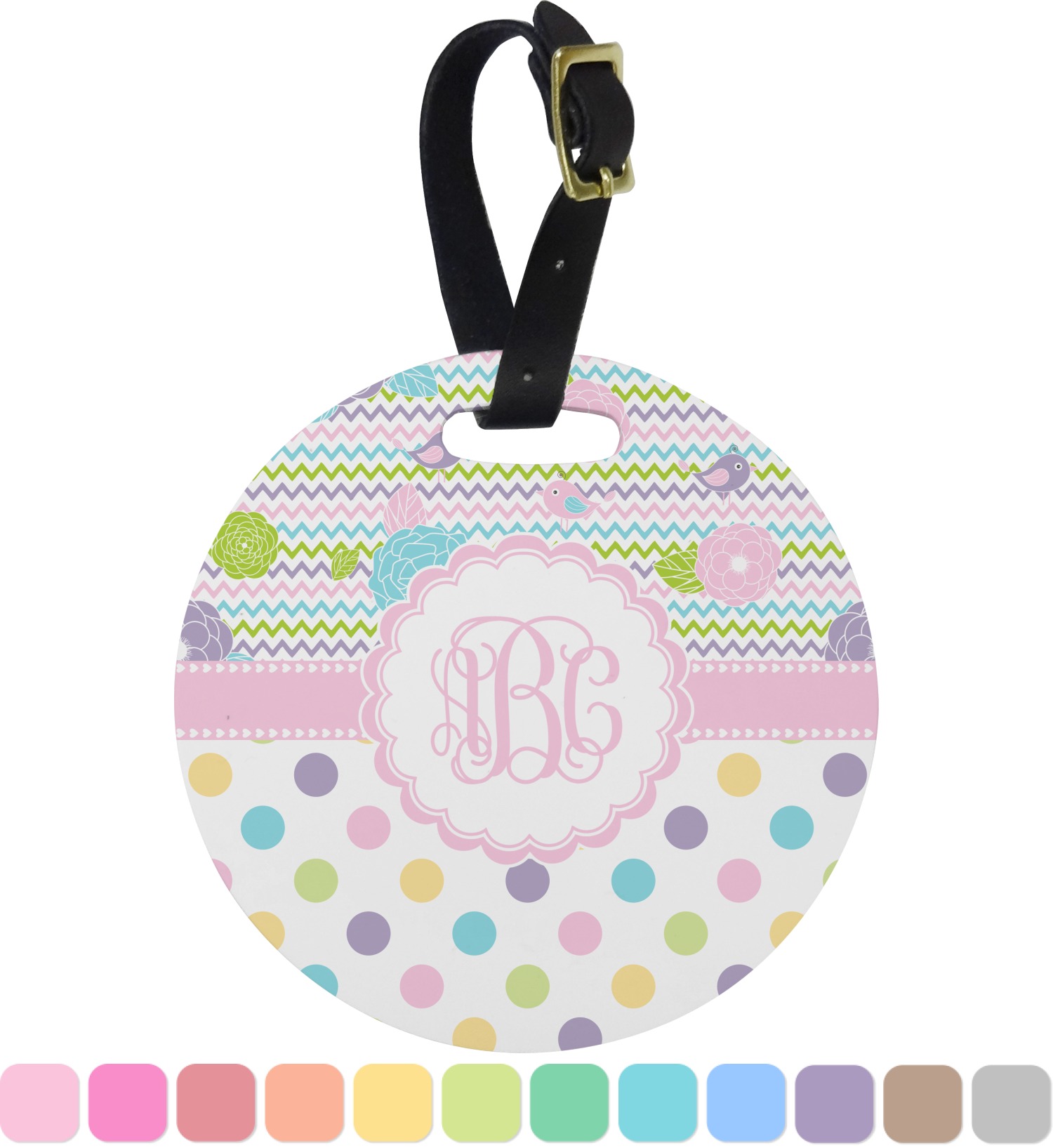 Girly Girl Round Luggage Tag (Personalized) - YouCustomizeIt