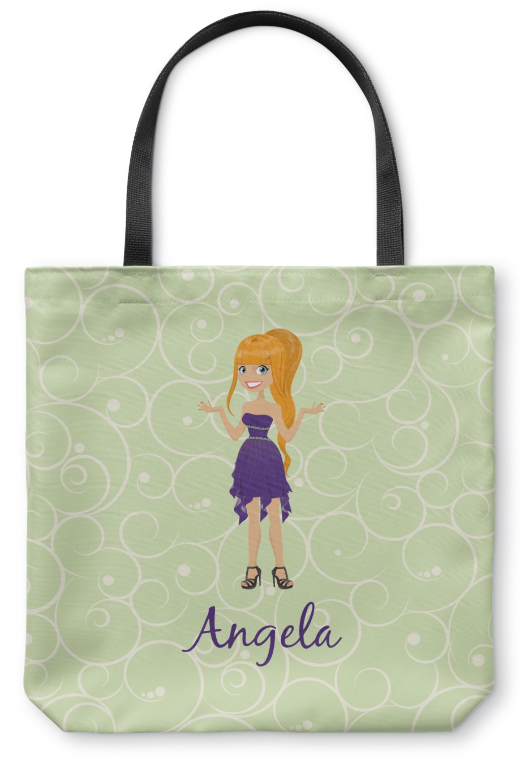 Custom Character (Woman) Canvas Tote Bag - Large - 18&quot;x18&quot; (Personalized) - You Customize It